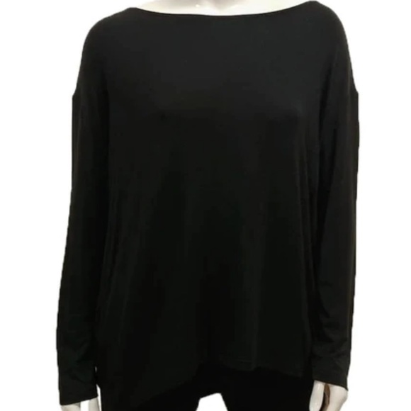 THE Gilmour Modal Blouson T Shirt Boatneck Drop Shoulder Black - Picture 1 of 7